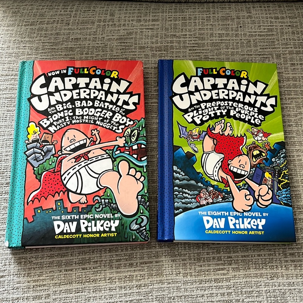 Captain Underpants sixth and eighth book by Dav Pilkey